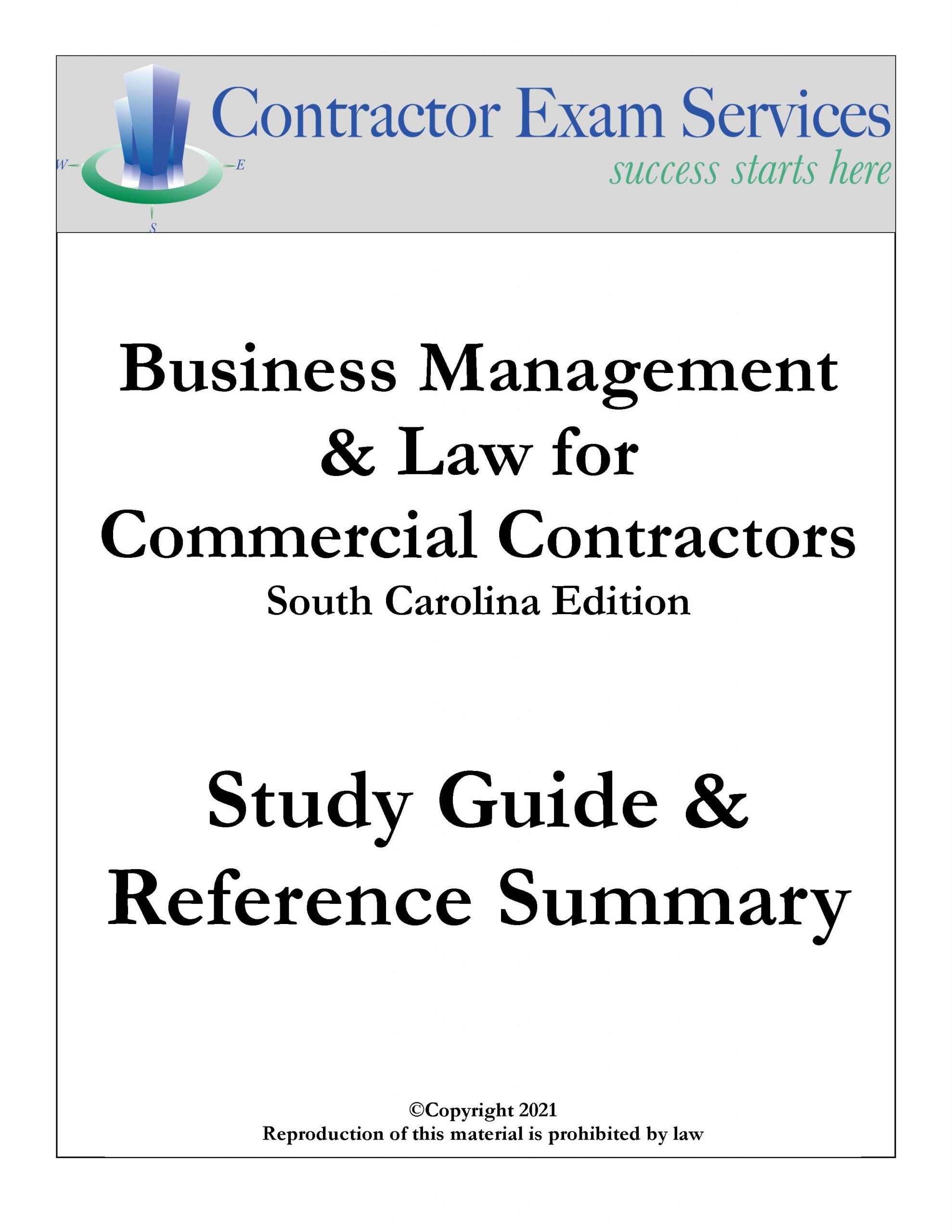 SC Business Management & Law for Commercial Contractors Study Guide